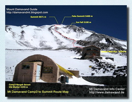 Damavand Camp3 old shelter and the new hut