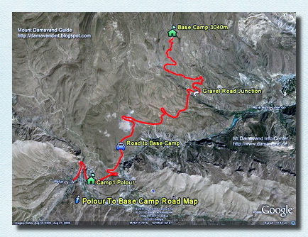 Damavand Camp1 to Camp2 GPS track and route map